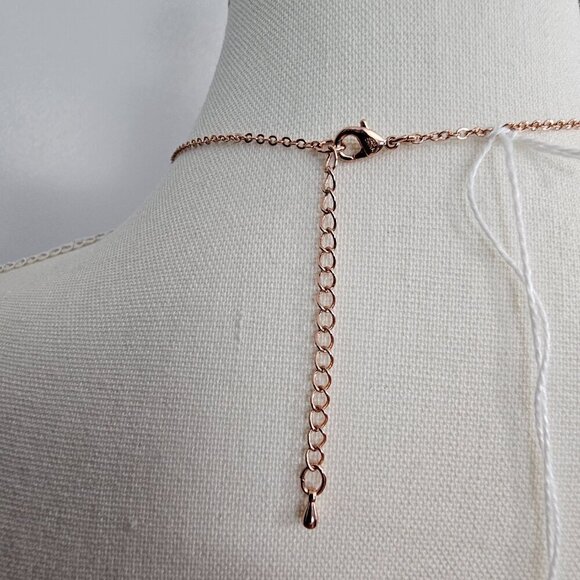 JCM Jacmel Mauritius Rose Gold Tone Graduating Crystal Pendent And Necklace - Picture 4 of 6